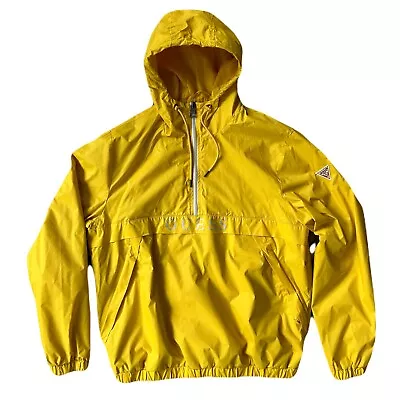 GUESS Yellow Rain Jacket Windbreaker XL Waterproof Nylon Anorak Hooded Pullover • $29