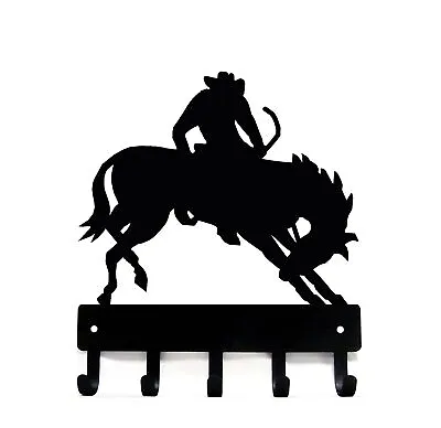 Cowboy Rodeo Horse Bronco Wall Key Rack Hanger Holder 5 Hooks Made USA SM 6  • $15.99