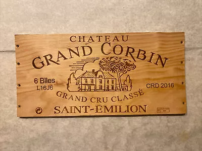 1 Rare Wine Wood Panel Chateau Grand Corbin Vintage CRATE BOX SIDE 8/23 A958 • $7.95