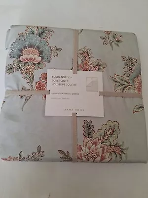 $64.99 • Buy Zara Home, Floral  Duvet Cover, 100% Cotton Queen SIZE 59x86.5  NEW