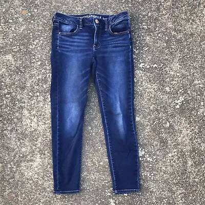 American Eagle Jeans Jeggings Super Stretch Crop Jeans Size 2 Long  LNC Dark • $25.91