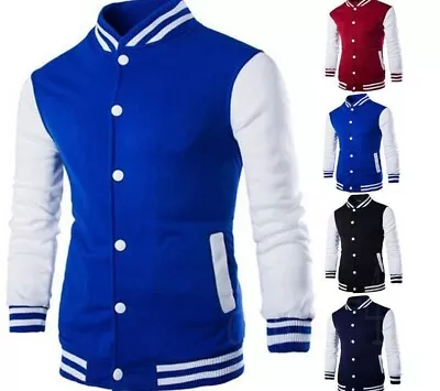 £13.99 • Buy Mens Women Varsity Baseball Jacket College Uniform Sport Coat Outwear Top Unisex