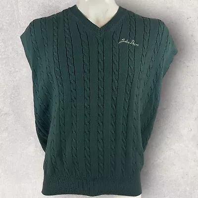 Vintage John Deere Sweater Vest Men’s XL Cable Knit Cotton Golf V Neck T872 • $24.95