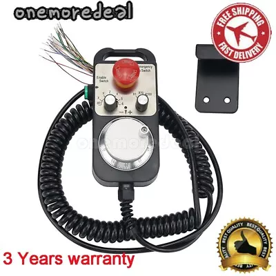 6-Axis MPG CNC Pendant Handwheel 5V 100PPR With Emergency Stop Switch Dl45 • $52.51