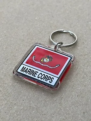 Acrylic Armed Forces Keychain Marine Corps USMC Key Chain FREE SHIPPING *NIP* • $5.95