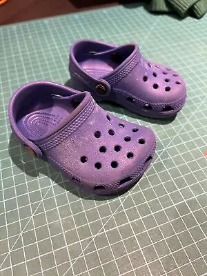 Baby Crocs Blue/purple Size 2 3 USED • £3.99