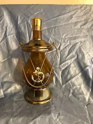 Vintage Liquor Decanter Nautical Glass Brass Color Metal Musical How Dry I Am  • $34.99