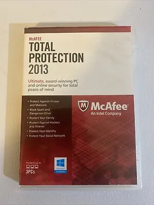 McAfee Total Protection 2013 (Retail) (3) - Full Version For Windows...Very Good • $8