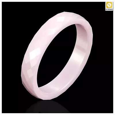 Ceramic Ring Women Light Pink Black White 4mm Ring Fashion Jewelry Top Quality • $11