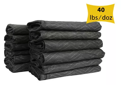 Moving & Packing Non-Woven Blankets - 80  X 72  (40lbs/dz)-Furniture Pads Black • £72.31