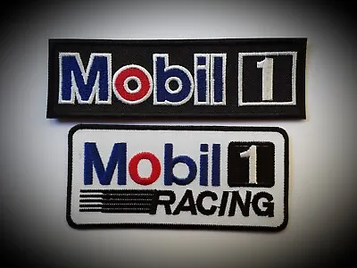MOBIL ONE RACING OIL FUEL MOTORSPORT RALLY FORMULA ONE EMBROIDERED PATCHES X 2 • $6.63