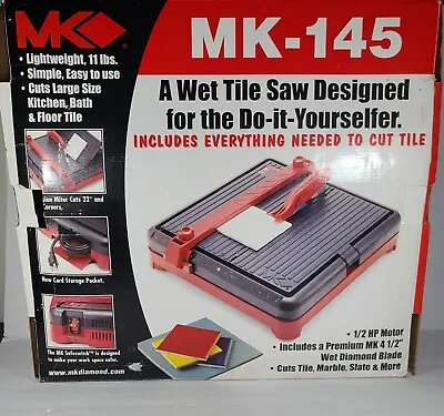 MK Diamond MK-145 120 V 4 1/2 In Wet Tile Saw (NOS & Rare) Marble Slate &More • $180