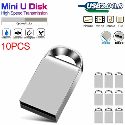 10 Pack Mini USB 2.0 Flash Drive 64GB 32GB 16GB 8GB Memory Stick Data Storage • $35.59