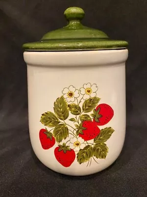 Vintage - McCoy Pottery -Small Strawberry Canister - Approximately 7 ½   - Shelf • $22.99