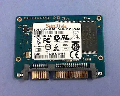 SanDisk 64GB SSD MSATA SDSA4AH-064G  54-90-13951-064G VER: SSD_8.13 (LOT OF 5) • $100