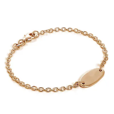 Rose Gold Plated Sterling Silver ID Bracelet 6 Inches • £12.35