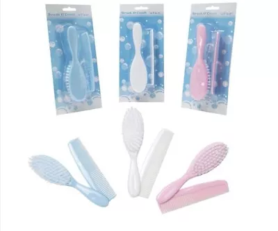 Baby Soft Hair Brush And Comb Set PINK Girl Baby Gift Idea • £5.20