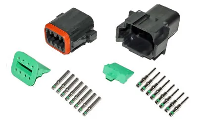 Black Deutsch DT 2 3 4 6 8 12 Pin Connector Electrical Kit 14-16 GA Contact • $7