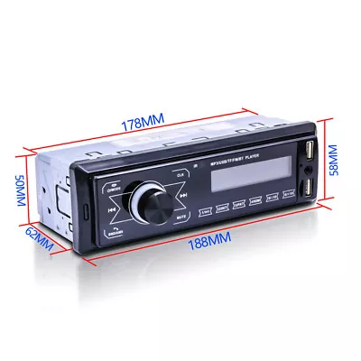 Car Stereo Audio Bluetooth In-Dash FM Aux Input Receiver USB/SD/MP3 Radio Player • $34.10