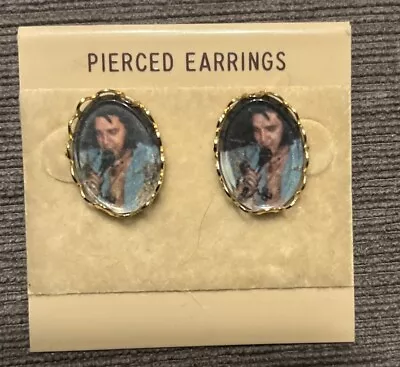 Vintage Oval Elvis Presley Earrings Post Earrings • $55