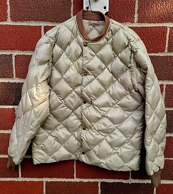 Vintage Eddie Bauer Down Quilted Puffer Jacket Skyliner Sundowner Mens Large 50s • $240