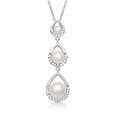 Montana Silversmiths Ladies Perfect Pearl Teardrop Silver Necklace NC4812 • $70