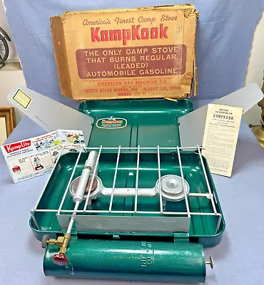 Vintage NOS UNUSED KAMPKOOK Model LCS 21 Leaded Or White Gasoline 2 Burner Stove • $31