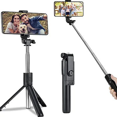 Selfie Stick Tripod  Universal Phone Holder Bluetooth Remote For IPhone Samsung • $9.95