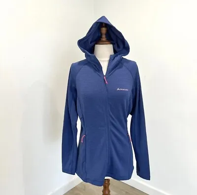 Macpac Womens Ion Jacket Polartec Zip Front Thumb Loop Twilight Blue Size 12 • £61.94