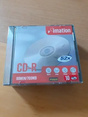 X10 Imation Blank CD-R Discs Top 80 Min 700 MB 52x Speed New & Sealed • £10