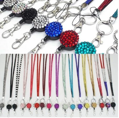 £3.59 • Buy Lanyard Id Card Badge Holder Neck Strap Rhinestone Yoyo Retractable Reel Sparkly
