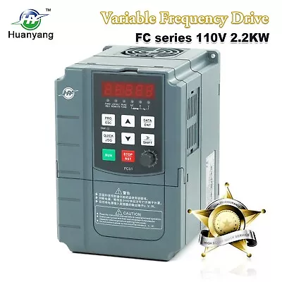 Huanyang Inverter Single To 3 Phase Variable Frequency Drive 2.2KW 3HP 110V VFD • $89.99