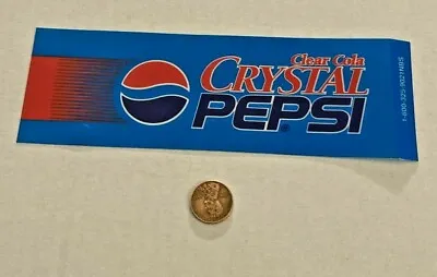 Vintage 2.25x7.25  Crystal Pepsi Vending Machine Tag Very Rare NOS • $7.59