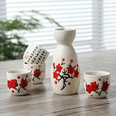 Japanese Traditional Style 5 Piece Porcelain Sake Set High Quality Gift Set  • $39.95