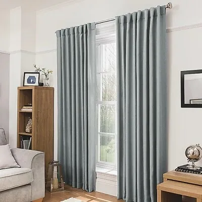 George Home Light Grey Blackout Hidden Tab Top Curtains 66 X 90 RRP 50.00 Lot GD • £39.99
