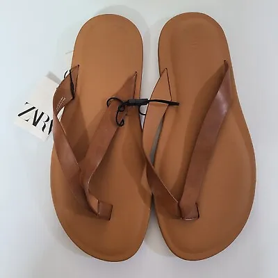 $38 • Buy Zara Strappy Sandals Brown Size 8 2709/120