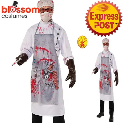 CA834 Mad Scientist Doctor Coat Lab Einstein Halloween Blood Mens Costume Outfit • $23.71