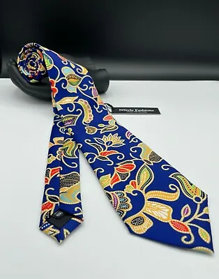 Twenty Dollar Tie Men's 100% Silk Tie ~ Blue Multicolor ~ Floral ~ Handmade! • $17.99