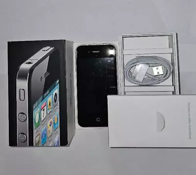Apple IPhone 4 - 32GB - Black (EE) A1332 (GSM) - Excelent Working In BOX • £14.99