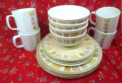£21.99 • Buy 16 Piece Pri-mel Melamine Ware Plate Bowl + Cup Set Camping Picnic Garden Child