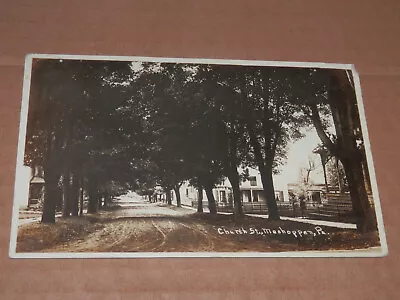 Meshoppen Pa - 1913 Real Photo Rppc Postcard - Church Street - Wyoming County • $16.50