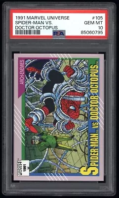 1991 MARVEL UNIVERSE #105 SPIDER-MAN VS DOCTOR OCTOPUS PSA 10 Gem Mint New Case • $35