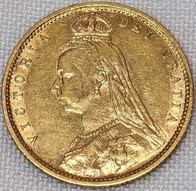 Queen Victoria Gold Half Sovereign Coin 1890 • $320.59