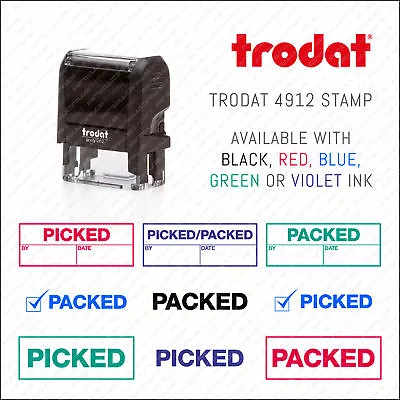 Packed / Picked By Rubber Stamp Accounts Business Shop Office - Trodat 4912 • £13.81