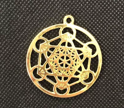 £1.99 • Buy  Merkaba Meditation Pendants Round Gold Tone