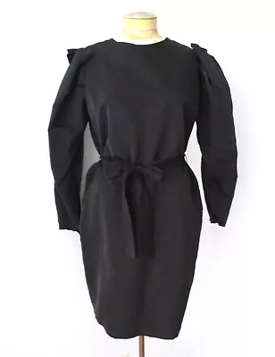 H&M Lanvin Black Structured Taffeta Dress Original Hanger And Garment Bag M • $199