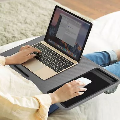 Lap Desk Computer Table Stand Laptop Sofa Bed Tray Portable Notebook Phone Slot • £16.59