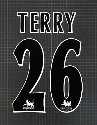 TERRY #26 1997-2007 Player Size Premier League Black Nameset Lextra • £12.20