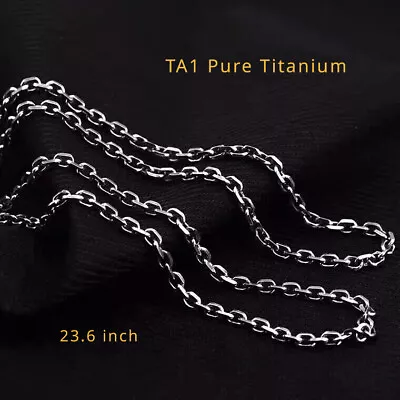 Pure Titanium Angle Chain Necklace Anti-Allergic 23.6inch Trendy Hip-hop Men's • $32.79