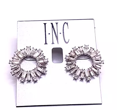 INC International Concept Silver Tone Clear  Crystal Stud Earring • $7.50